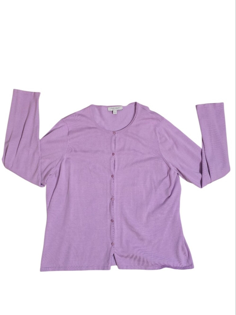 Ann Taylor Lavender Button-Front Cardigan Sweater